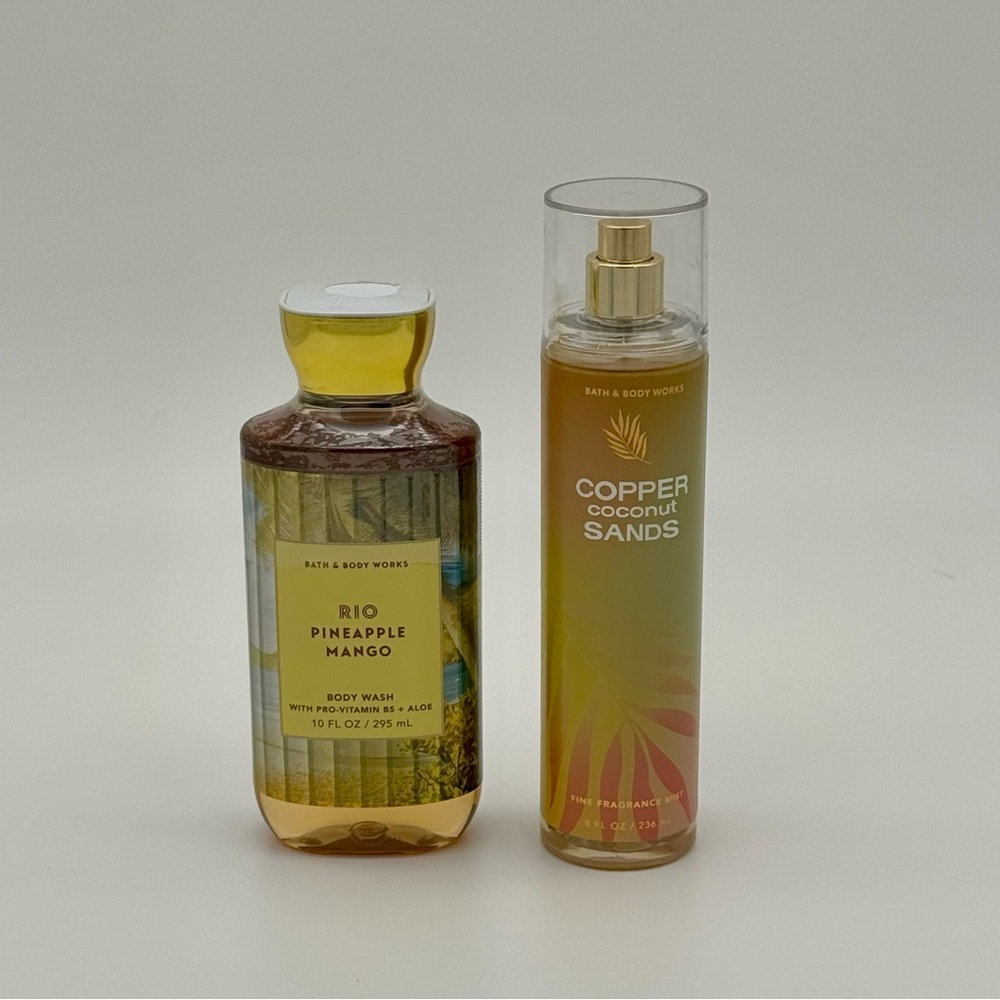 Bath & Body Works Rio Pineapple Mango Body Wash & Copper Coconut Sands Spray NWT
